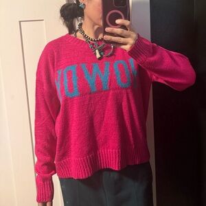 Pink Sweater with Blue HOWDY
